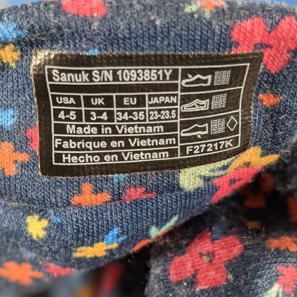 Sanuk Youth Yoga Sling Burst Floral Thong Sandals - Size 4-5 - Picture 7 of 8